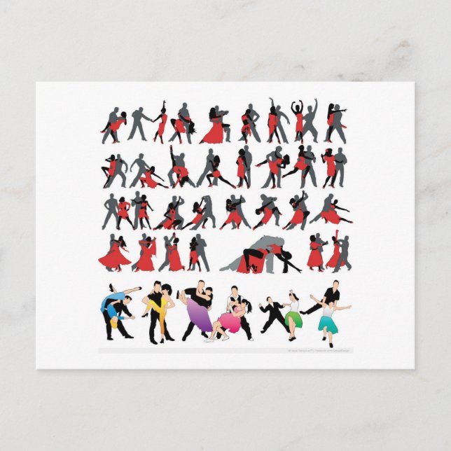 BLACK RED BALLROOM COLORFUL DANCERS DANCE DIGITAL  VYKORT (Framsida)