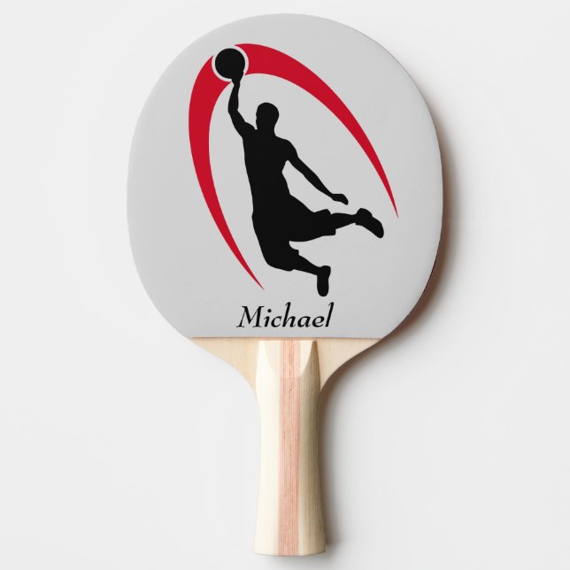 Black Red Basketball Player-Personlig Pingisracket (Framsidan)