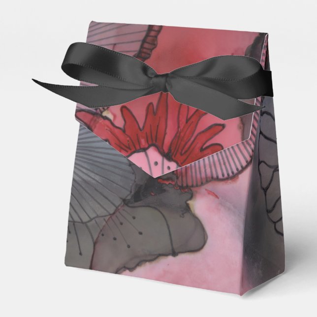 Black Red Berry Favor Box Presentaskar (Framsidan Sidan)