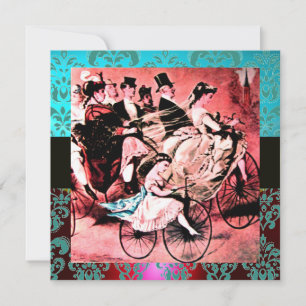 BLACK RED BLUE BICYCLE BRÖLLOP DAMASK MONOGRAM INBJUDNINGAR
