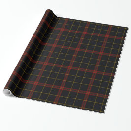 Black Red Blue Guld Tartan Play Presentpapper