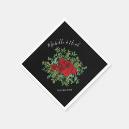 Black Red Bröllop Gothic Ro Pappersservett