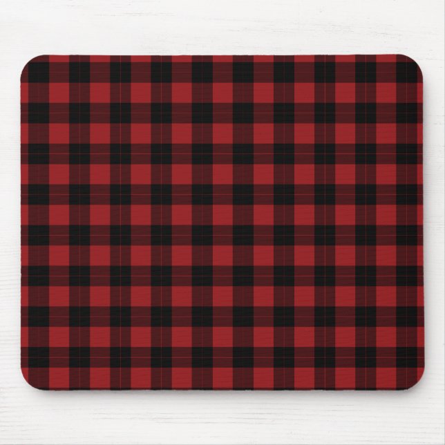 Black Red Buffalo Play Check Mouse Pad Gift Musmatta (Framsidan)