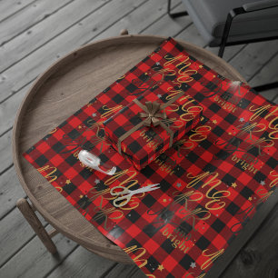 Black Red Buffalo Play Merry och Bright Presentpapper