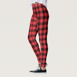 Black Red Buffalo Play Mönster Check Rand Leggings<br><div class="desc">Röda och svarta bufflar är ett klassiskt plaid mönster som aldrig går ut från stil. Aktiv bära för motion och yoga.</div>