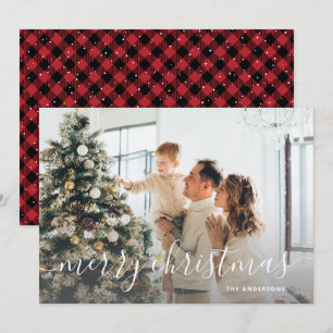 Black Red Buffalo Play Photo God jul Julkort