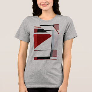 Black Red Burgundy MCM-Abstrakt för geometrisk kon T Shirt