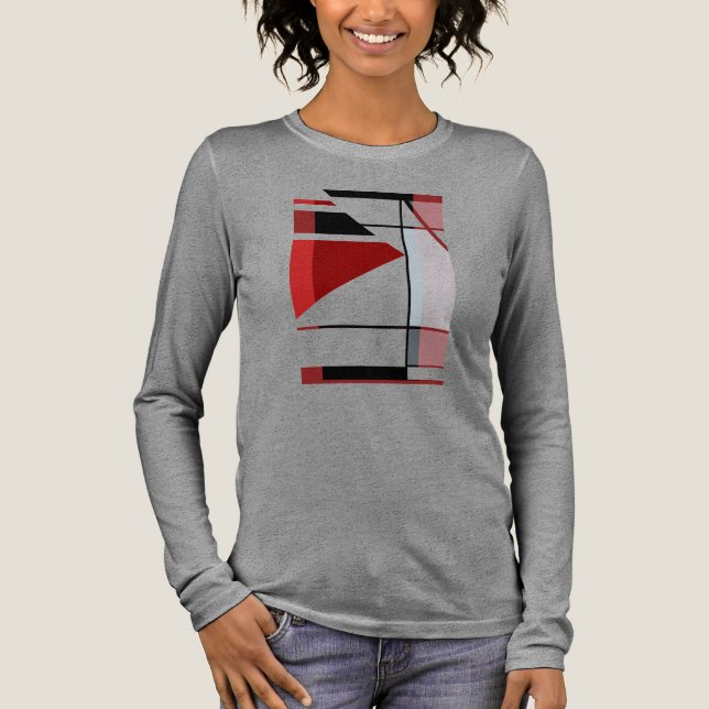 Black Red Burgundy MCM-utseendet Geometric Small D T Shirt (Framsida)