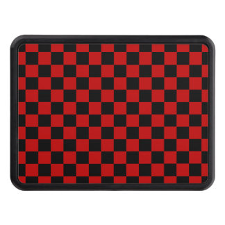 Black + Red Check Checkerboard Mönster Dragkroksskydd