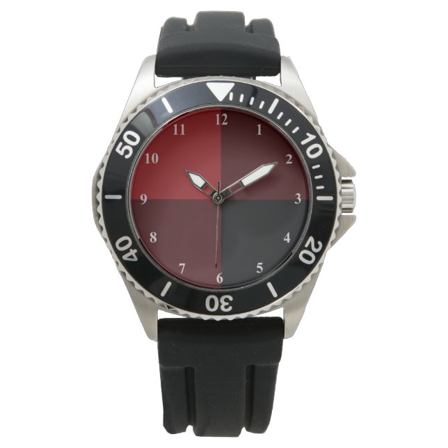 Black Red Check Watch Armbandsur (Framsida)