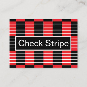 Black Red Checks och Rand Mönster Visitkort