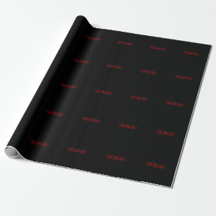 Black Red Ditt namn - minimalistisk privat modern Presentpapper