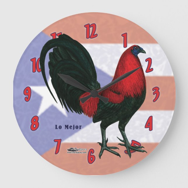 Black Red Gallo Clock Stor Klocka (Framsida)