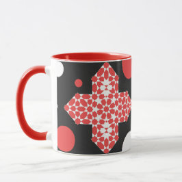 Black & Red Geometric Pattern Mug Mugg