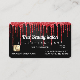 Black Red Glitter Drives Metallic Kredit Visitkort