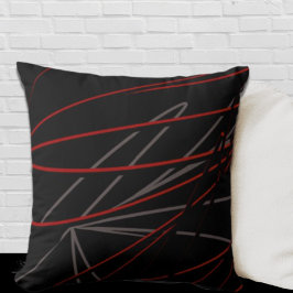 Black Red Grått Modern Elegant Abstrakt Kudde