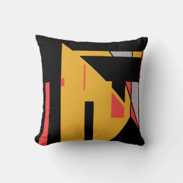 Black Red Grått på Guld Southwest look Abstrakt Kudde