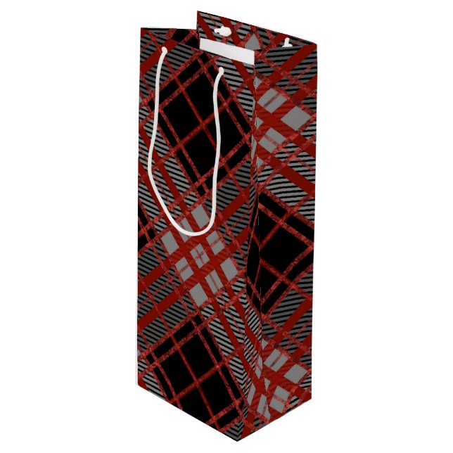 BLACK RED GRAY HALLOWEEN PLAID PATTERN (Framsidan Vinklad)