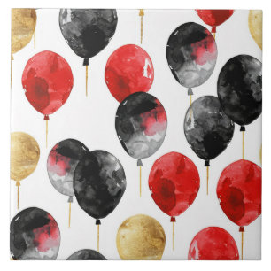 Black Red Guld Party-ballonger Kakelplatta