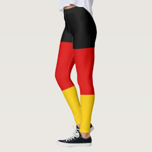 Black Red Guld Rand Leggings
