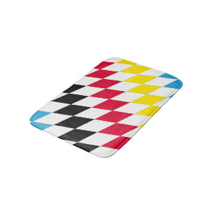 Black Red Gult Blue Bavaria Diamond Flagga Mönster Badrumsmatta