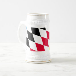 Black Red Gult Blue Bavaria Diamond Flagga Mönster Sejdel