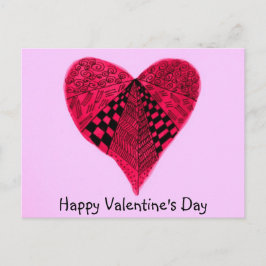 Bläck red hand plockade Valentine Heart Helg Vykort