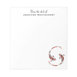 Black & Red Japansk Koi Fish Artistic Anteckningsblock