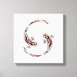 Black & Red Japansk Koi Fish Artistic Canvastryck