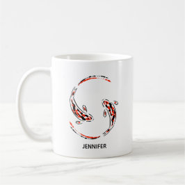 Black & Red Japansk Koi Fish Artistic Kaffemugg