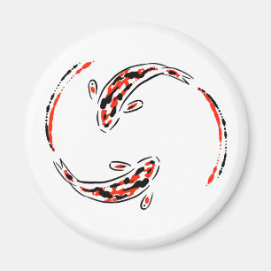 Black & Red Japansk Koi Fish Artistic Magnet