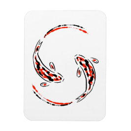 Black & Red Japansk Koi Fish Artistic Magnet