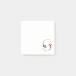 Black & Red Japansk Koi Fish Artistic Post-it Block