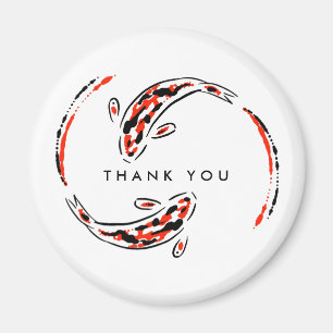 Black & Red Japansk Koi Fish Artistic Tack Magnet