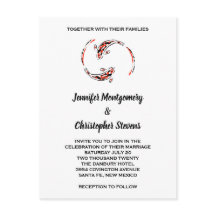 Black & Red Japansk Koi Fish Pair Bröllop