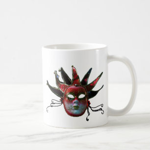 BLACK RED JESTER MASK ,MasqueraParty Kaffemugg