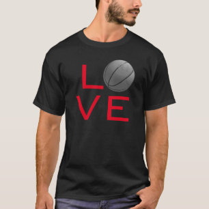 Black Red Kärlek Basketball Sport T-Shirt