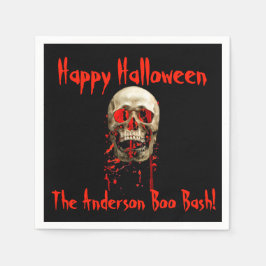 Black & Red Laughing Skull Halloween fest Pappersservett