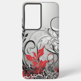 Black Red Leaf design