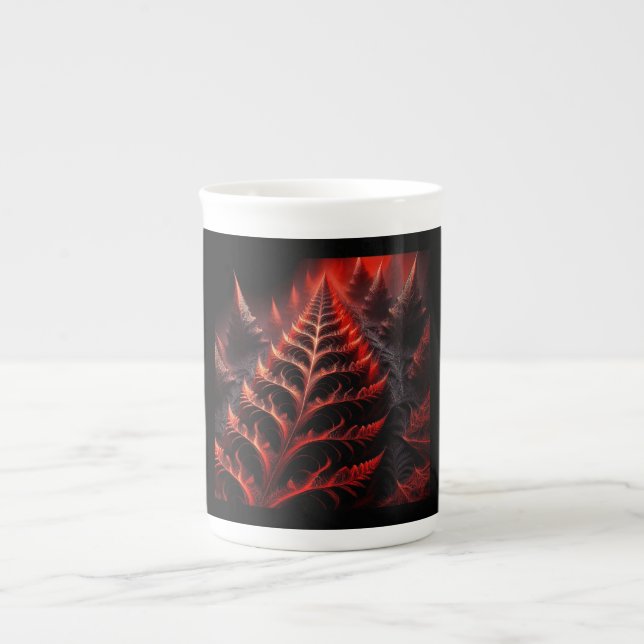 Black & Red Mandelbrot Fractal Highway to helvetet Benporslin Mugg (Framsidan)