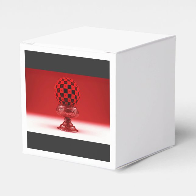 Black & Red Mandy Ball On Metallic Rose Base Presentaskar (Framsidan Sidan)