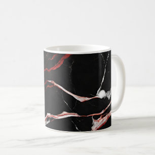 Black Red Marble Kaffemugg
