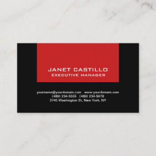 Black Red Modern Professionell Personal Simple Visitkort