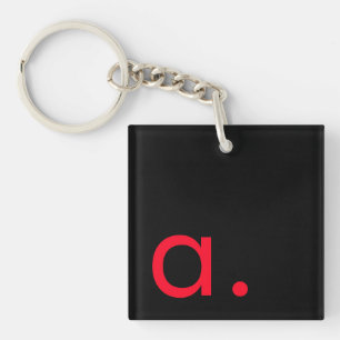 Black Red Monogram Initial Brev Modern Plain