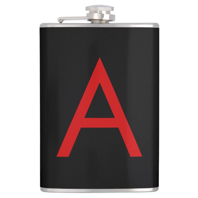 Black Red Monogram Initial Brev Modern Plain Fickplunta (Framsidan)