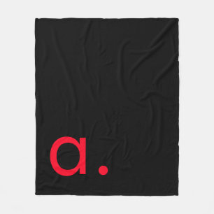 Black Red Monogram Initial Brev Modern Plain Fleecefilt