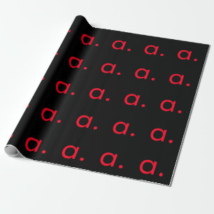Black Red Monogram Initial Brev Modern Plain Presentpapper