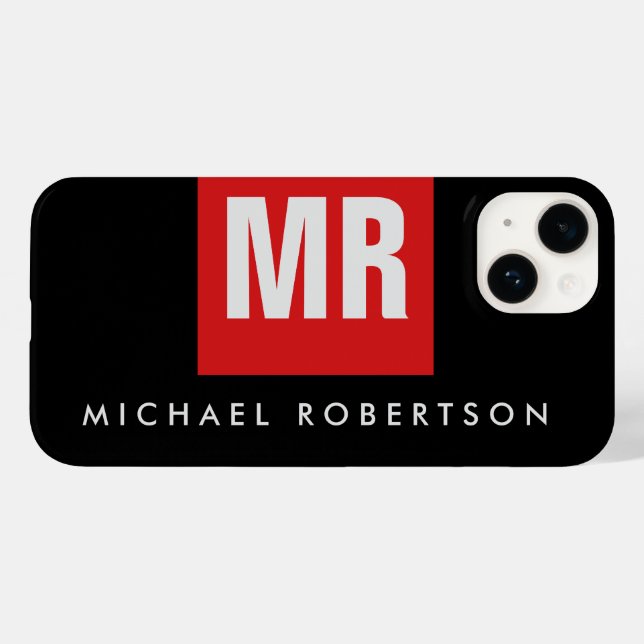 Black Red Monogram - unikt (Baksida (horisontell))