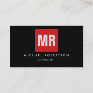 Black Red Monogram - unikt Visitkort