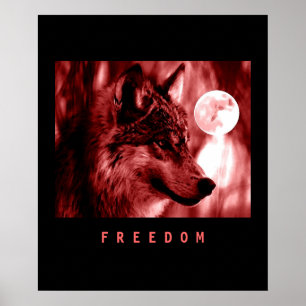 Black Red Motivational Freedom Varg Poster Skriv u